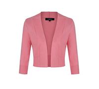 MINTLIMIT Offene Strickjacke Damen Kurz V-Ausschnitt 3/4 Armel Bolero Festlich Casual Cardigan mit Knopf (Pink M)