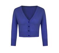 MINTLIMIT Strickjacke Damen Sommer V-Ausschnitt 3/4-Arm Bolero Festlich Cardigan (Blau L)