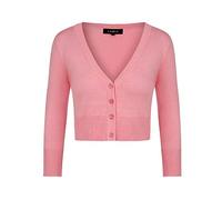 MINTLIMIT Strickjacke Damen Sommer V-Ausschnitt 3/4-Arm Bolero Festlich Cardigan Pink L