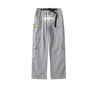 Minus Two Cargo Unisex Y2K Trousers,Jogging Bottoms for Men and Women, Street Summer Pocket, High Waist, Leisure, Straight Trousers, Skateboard Jeans, Hip Hop Style, Wide Trousers-Gray||S