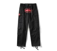 Minus Two Cargo Unisex Y2K Trousers,Jogging Bottoms for Men and Women, Street Summer Pocket, High Waist, Leisure, Straight Trousers, Skateboard Jeans, Hip Hop Style, Wide Trousers-Rot||M