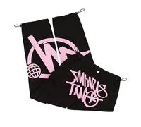 Minus Two Cargo Y2K Herren | Jogginghose Y2k Jeans Baggy | Hip-Hop Cargo Hosen Unisex | Harajuku Denim Schwarze Print Loose Straight Hose mit Weitem Bein | Teenager Jungen Skateboard Hosen Streetwear