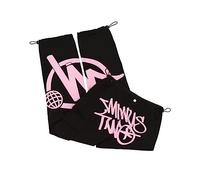 Minus Two,Minus-Two y2k t-Shirts für Herren Damen,Y2K Hose Taille Gedruckt Hip Hop Gerade Street Pocket Hohe Taille Gedruckt Hip Hop Retro Cargo Joggers Street Pocket Freizeithose-Schwarz Rosa||S