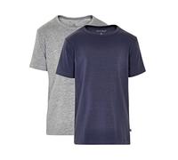 Minymo 2er Pack Baby Jungen T-Shirt, Kurzarm, Alter 9-12 Monate, Größe: 80, Farbe: Dunkelblau und Grau, 3932
