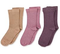 Minymo - Kid's Wool Socks Rib 3-Pack - Multifunktionssocken, Gr. 23-26, rosa (OrchidHaze)