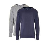 Minymo - Langarmshirt BASIC 24 2er-Pack marine/grau mehrfarbig Gr.86