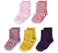 MINYMO Baby-Mädchen 5er Pack verschieden Farben Socken, Mehrfarbig (Shadow Purple 664), 19-22 (Herstellergröße: 19)