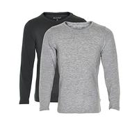 MINYMO Baby - Mädchen Minymo Set van 2 blouses met lange mouwen voor meisjes Bluse, Mehrfarbig (Dunkel Grau/Schwarz 193), 80 EU