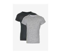 Minymo Basic 33 -t-shirt SS (2-pack) dunkel grau (193) 104