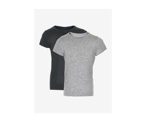 Minymo Basic 33 -t-shirt SS (2-pack) dunkel grau (193) 80