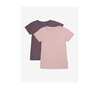 MINYMO Unisex Kids Basic 33 SS (2-Pack) T-Shirt, Misty Rose, 92