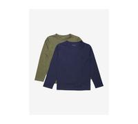 MINYMO Unisex Kids Basic 34-T LS (2-Pack) Shirt, Dark Olive, 146 (2er Pack)