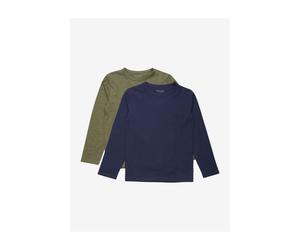 Minymo Basic 34 -t-shirt LS (2-pack) dark olive (954) 80