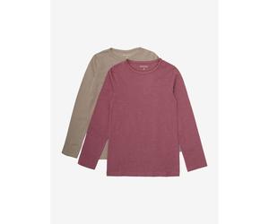 Minymo Basic 35 -t-shirt LS (2-pack) apple butter (4640) 80