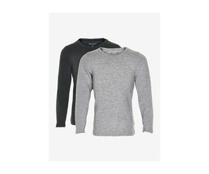 Minymo Basic 35 -t-shirt LS (2-pack) dunkel grau (193) 80