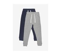 MINYMO Jungen Basic 36 -Sweat Pant (2-pack) Jogginghose, Dunkelblau, 86 EU