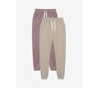 Minymo - Kid's Basic 37 Sweat Pants (2-Pack) - Trainingshose, Gr. 152, beige (Elderberry)