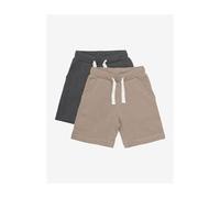 Minymo - Boy's Basic 53 Sweat Short (2-Pack) - Shorts, Gr. 152, braun (Fossil)