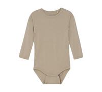 Langarm Body aus super weicher Bambus-Viskose uni taupe 86