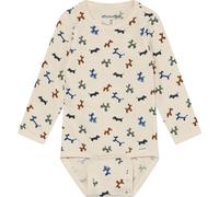MINYMO Body langarm Luftballon-Hunde 62 natur/bunt