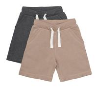 Minymo - Boy's Basic 53 Sweat Short (2-Pack) - Shorts, Gr. 116, braun (Fossil)