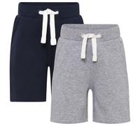 Minymo - Boy's Basic 53 Sweat Short (2-Pack) - Shorts, Gr. 134, grau (DarkNavy)