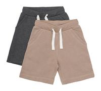 Minymo - Boy's Basic 53 Sweat Short (2-Pack) - Shorts, Gr. 86, braun (Fossil)