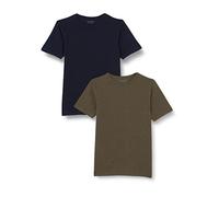 MINYMO Unisex Kids Basic 32 SS (2-Pack) T-Shirt, Dark Olive, 110 (2er Pack)