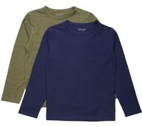 MINYMO Unisex Kids Basic 34-T LS (2-Pack) Shirt, Dark Olive, 86