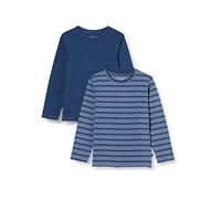 MINYMO Jungen Basic 34 -T-Shirt Ls (2-Pack), New Navy, 134 EU