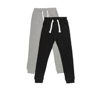 MINYMO Jungen Minymo 2er Pack Sweat Pants/Freizeithose fürJungen Hose, Mehrfarbig (Dunkel Grau/Schwarz 193), 110 EU