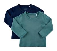 Minymo - Kid's Blouse L/S (2-Pack) - Longsleeve, Gr. 56, türkis (GoblinBlue)