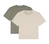 Minymo - Kid's T-Shirt S/S Loose Fit 6683 (2-Pack) - T-Shirt, Gr. 116, beige (Vetiver)