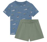 Minymo - Kid's T-Shirt+Short Set AOP 134357 - Overall, Gr. 92, blau (BlueShadow)