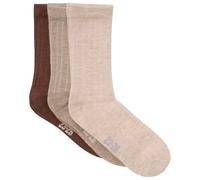 Minymo - Kid's Wool Socks Rib 3-Pack - Multifunktionssocken, Gr. 27-30, beige (SilverMinkMelange)