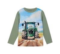 Minymo Langarmshirt - 128 / hedge green / 95% Baumwolle 5% Elasthan