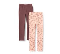 MINYMO Girl's Sweat w.AOP (2-Pack) Leggings, Misty Rose, 140 (2er Pack)
