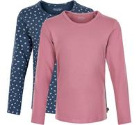 MINYMO Mädchen Basic 35 -T-shirt (2-pack) Bluse, Mehrfarbig (Rosa/Grau 568), 152 EU