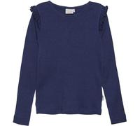 MINYMO Girl's T LS Rib-Girl Shirt, Dark Navy, 128