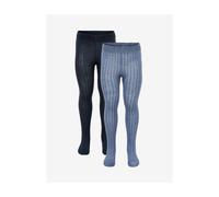 Minymo Stocking - Solid rib 2-pack blau melange (705) 68\74