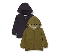 MINYMO Unisex Kids Sweat Jacket w. Hood (2-Pack) Shirt, Dark Olive, 128