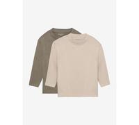 Minymo - Kid's T-Shirt L/S Loose Fit (2-Pack) - Longsleeve, Gr. 134, beige (Vetiver)