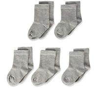 MINYMO Unisex Baby 5er Pack Ankel Socken, Grau (Light Grey Melange 130), 19-22 (Herstellergröße: 19/22)