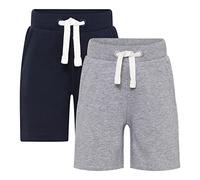 Minymo - Boy's Basic 53 Sweat Short (2-Pack) - Shorts, Gr. 122, grau (DarkNavy)