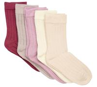 MINYMO Unisex Kinder Ankle Rib (5-pack) Socken Aus Bambus-Viscose, Lilas, 31-34 EU