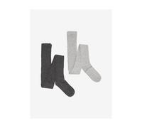 Minymo Wool Stocking - rib 2-pack grey melange (123) 80\86