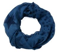 Miobo Leichter breiter Stern Loopschal Snood Schlauchschal Rundschal in vielen schönen Farben (One Size, Dunkelblau)