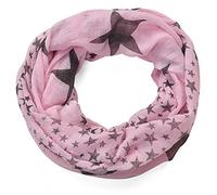 Miobo Leichter breiter Stern Loopschal Snood Schlauchschal Rundschal in vielen schönen Farben (One Size, Rosa)