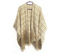 Miobo Poncho Damen Überwurf - Weicher wärmender Komfort - Karierter Fransen-Look in One Size