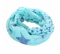 Miobo Stern Loopschal leichter breiter Snood Schlauchschal Rundschal Himmelblau